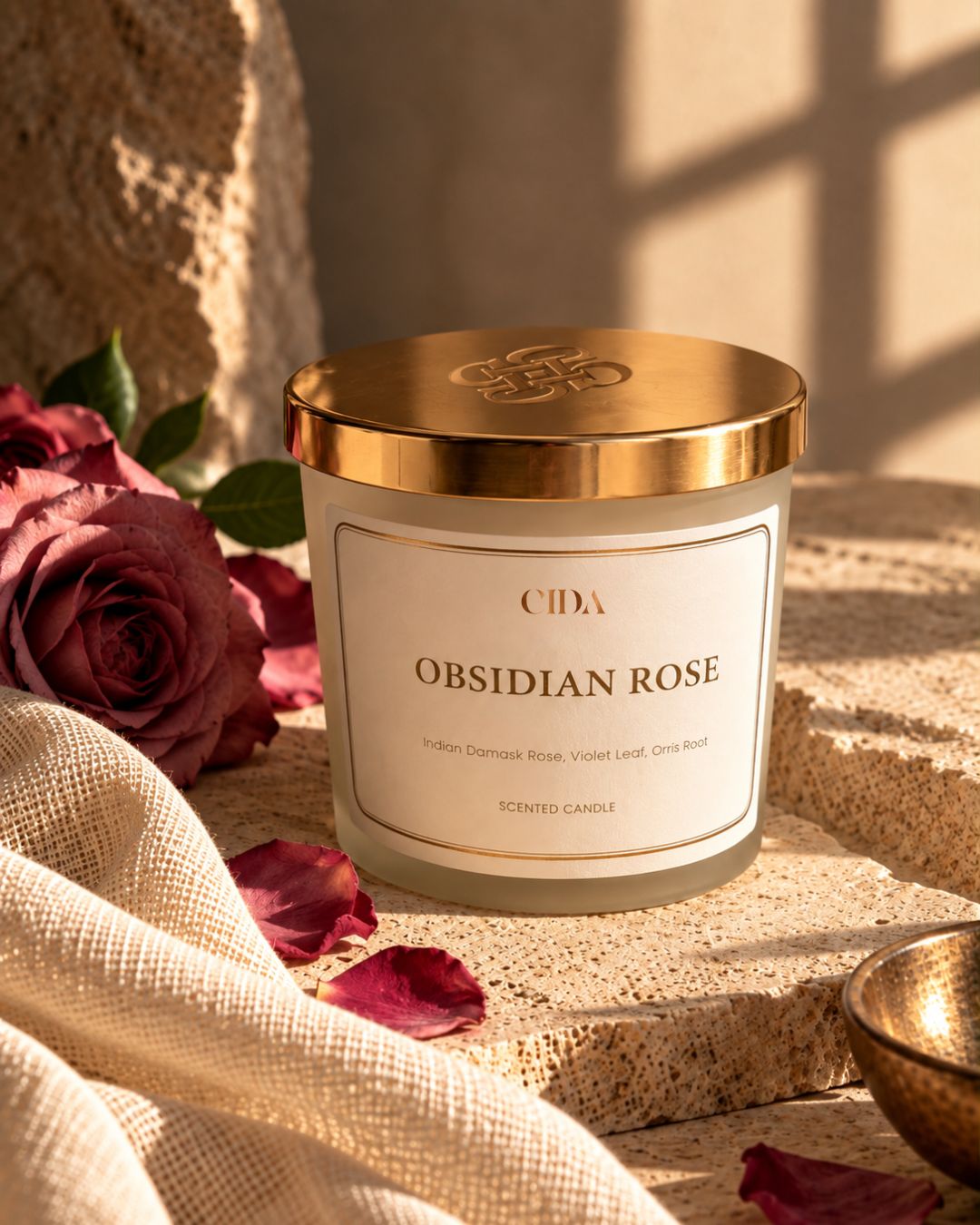 Obsidian Rose Candle